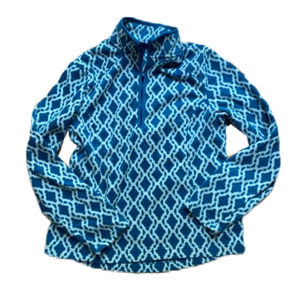 Lands End size XS fleece 1/4 zip pullover sweater quarter‎ zip Patagonia Pattern - Picture 1 of 7